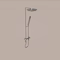 Modern Shower System With Overhead Head Handheld Sprayer And Mounting Bracket