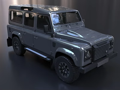 Silver Rugged Off Road Car With Roof Rack Black Wheels And Modern Exterior Design 3d model