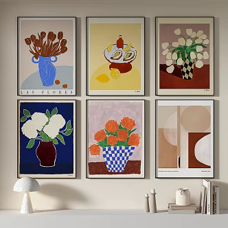 modern retro decorative painting 3d model