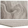 Square Rug With Modern Abstract Wavy Patterns In Neutral Tones 3d model