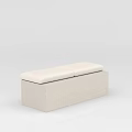 Modern Minimalist Sofa Bench With Light Fabric Upholstery And Two Cushions