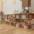 Kids Play Area Featuring Wall Tree Branch Decorations Green Leaves Yellow Birds And Stuffed Toys