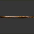 Detailed Handcrafted Vintage Wooden Boat With Brown Seats Lighted On Dark Background