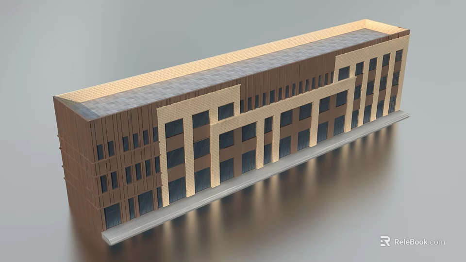 Modern Commercial Complex Architecture With Multi Story Design And Glass Facades 3d model 