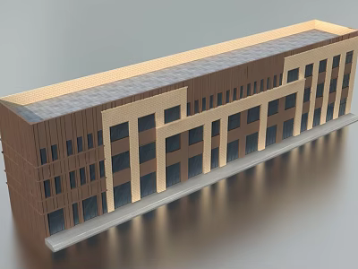 Modern Commercial Complex Architecture With Multi Story Design And Glass Facades 3d model
