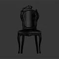 Elegant Dark Colored Single Chair With Carved Backrest Upholstered Seat And Curved Legs