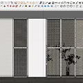 Decorative Screens with Mesh and Lattice Patterns in Modern Interior and Green Plant Behind