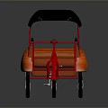 Vintage Red Tricycle With Black Canopy Classic Retro Design Features