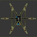 Space Exploration Hexacopter Drone With Black And Orange Design For Mission