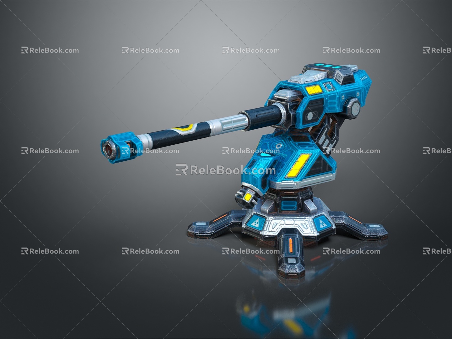 laser tower turret turntable sci-fi tower defense game tower defense sci-fi turret game turret game turret 3d model