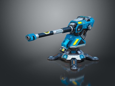 laser tower turret turntable sci-fi tower defense game tower defense sci-fi turret game turret game turret 3d model