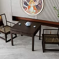 Tea table and chair combination 3d model