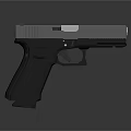 Modern Tactical Pistol 3D Model With Sleek Gray Black Finish And Ergonomic Grip Structure