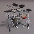 Electronic Musical Instrument Drum Set With Multiple Pads Cymbals Stands And Pedals