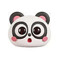 Cute Cartoon Panda Head With Big Eyes Black Ears And Pink Cheeks