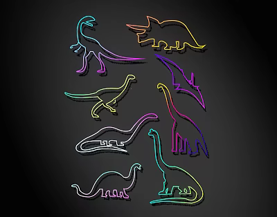 Modern decorative lights neon wall decoration line modeling 3d model