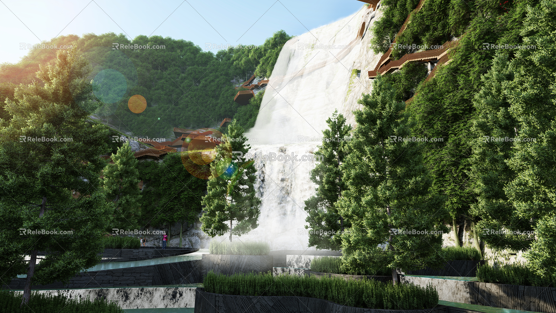 Modern Park Park Landscape 3d model