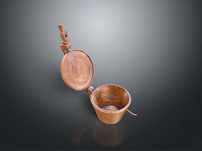 Modern Copper Laptop With Open Lid And Dark Background Design 3d model