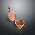 Modern Copper Laptop With Open Lid And Dark Background Design