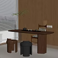 Middle Ancient Tea Table and Chair Middle Ancient Style Tea Table and Chair 3d model