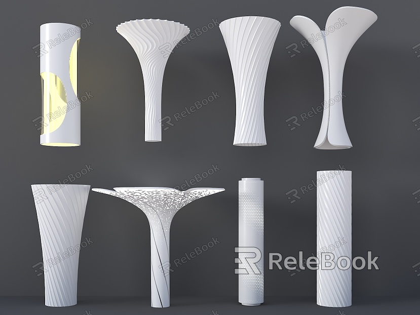 Modern Interior Decoration Columns Special-shaped Creative Columns Petal Columns Spiral Columns Corrugated Columns Creative Packing Columns Cylindrical Columns Packing Columns model