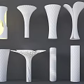 Modern Interior Decoration Columns Special-shaped Creative Columns Petal Columns Spiral Columns Corrugated Columns Creative Packing Columns Cylindrical Columns Packing Columns 3d model