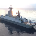 Modern Navy Advanced Frigate 3d model
