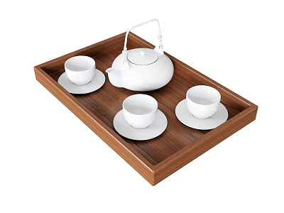 Tea Set Teapot Tea Cup Tea Tray 3d model