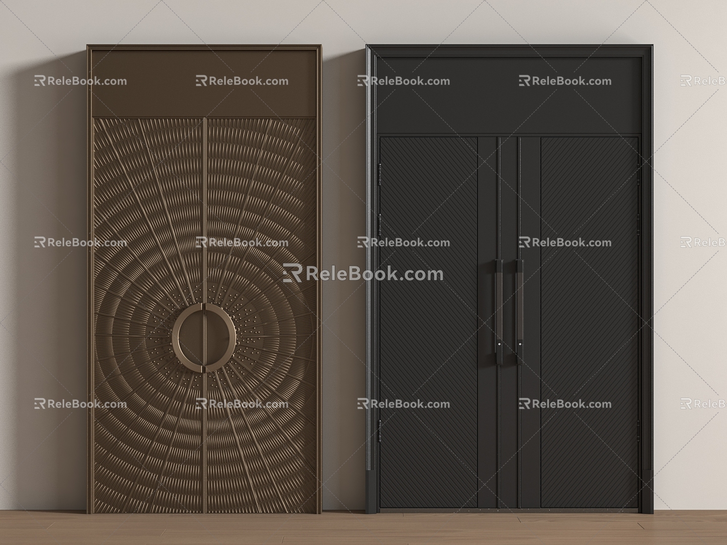 Modern double door 3d model