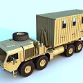 Large Functional Vehicle With Container Style Cabin And Spare Tire 3d model