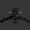 Black Tactical Machine Gun Weapon With Tripod Mount And Metal Structure 3d model