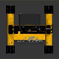 Portable LED Flood Light Fixture Combination With Black Handle And Yellow Stand Design