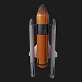 NASA Space Shuttle Orbiter With Orange Fuel Tank And Solid Rocket Boosters