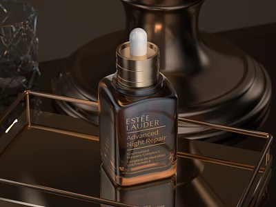 Estee Lauder Advanced Night Repair Face Serum On Gold Tray 3d model