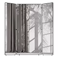 Decorative Wooden Screen With Palm Tree Shadow In Interior Space 3d model