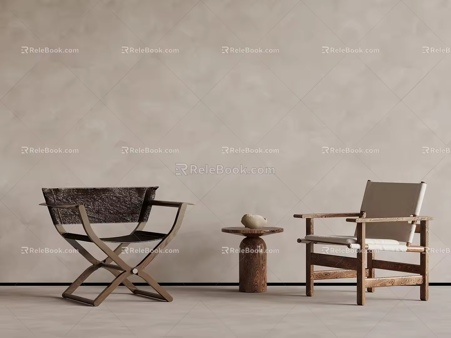 Middle ancient style leisure chair single sofa side table 3d model