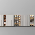 Modern White Wardrobe With Multiple Compartments Mirrored Doors And Storage Shelves 3d model