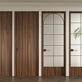 Silent air door, bedroom door, single door, bathroom door, glass door 3d model