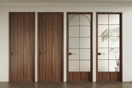 Silent air door, bedroom door, single door, bathroom door, glass door 3d model