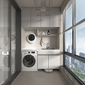 Modern Washing Machine Cabinet Washing Machine Balcony Cabinet 3d model