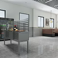 Spacious Billiard Room With Tile Decorated Front Desk Shelves Drinks Snacks And Billiard Tables