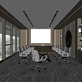 Modern Conference Room Conference Table and Chair Combination Conference Desk Office Desk Negotiation Table and Chair Reception Desk Office Chair 3d model