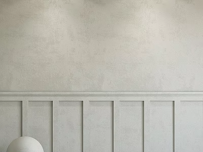 White Textured Interior Wall Featuring Decorative Wainscoting Paneling Design Details 3d model