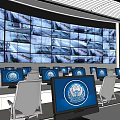 modern monitoring room monitoring center 3d model
