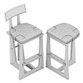 Modern Minimalist Bar Stool With Wooden Frame Black Seat And Backrest