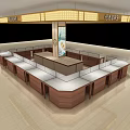 Luxurious Jewelry Store Interior Design With Elegant Display Counters And Warm Lighting 3d model