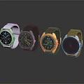 Smart Watches in Various Styles and Colors with Modern Round Dials and Leather Metal Straps