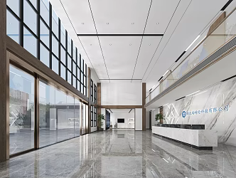 Modern Hall Office Hall 3d model