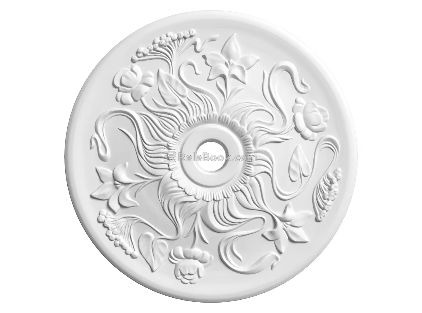 European-style lamp panel gypsum component carved 3d model