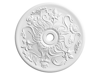 European-style lamp panel gypsum component carved 3d model